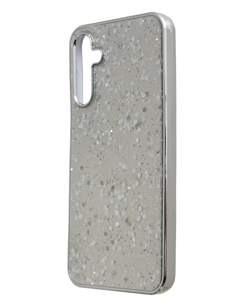 Glitter Plastic Mobile Phone Case With Cute Design for Samsung Galaxy A15 - Silver - Image 3