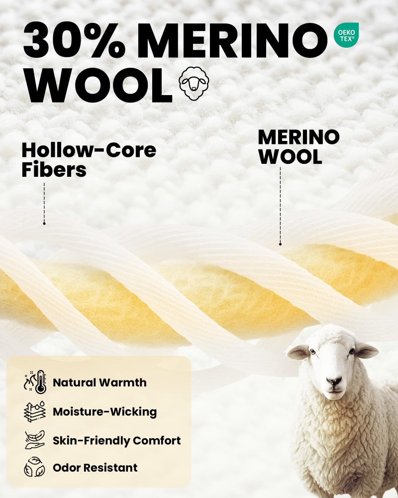 OutdoorMaster Thermolite Merino Wool Ski Socks, Compression Thermal Snowboarding Socks for Men & Women, Cold Weather - Image 3