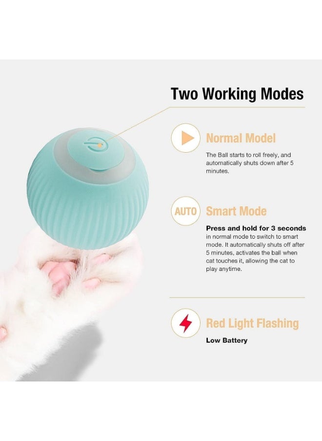 Meetion Interactive Smart Cat Ball,Quiet Cat Toys for Indoor Cats Adult Automatic 360° Rotating Kitten Toys,Intelligent Automatic Mobile Ball USB Charging Pet Toy,Fun Gift for Kitten  - Image 2