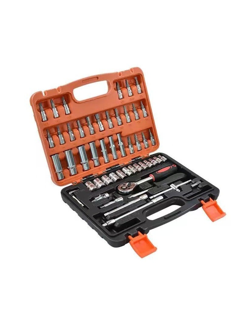 general 53-piece socket set automotive repair home maintenance tool kit for easy maintenance of cars or household appliances - Image 3