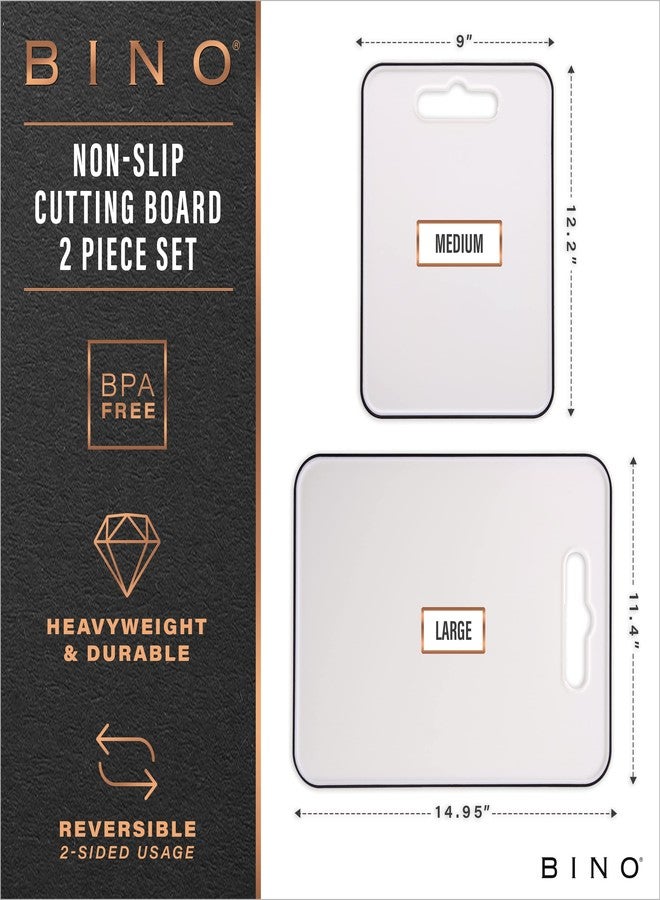 BINO Cutting Board - 2-Piece Chopping Boards | BPA-Free Plastic, Durable, Large Surface, Multipurpose, Dual-Sided, Dishwasher Safe | Charcuterie Accessories | Home & Kitchen Utensils Gray - Image 2