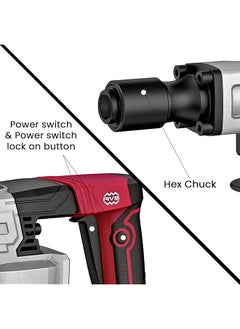 iBELL Demolition Hammer Dh20 30 6.5Kg 1300W Copper Armature Impact 3700 Min Energy 16J Chuck Capacity 17Mm Hex With Anti Vibration Control Handle  - Image 5