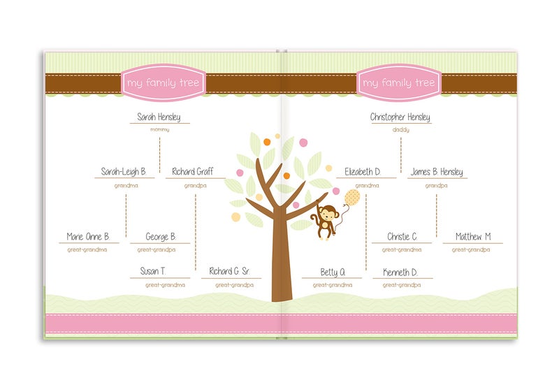 Lil Peach Lil' Peach Safari Train Baby Memory Book Photo Journal, Babyâ€™s First Year Babybook Keepsake, Gender-Neutral Gift, Pink - Image 3