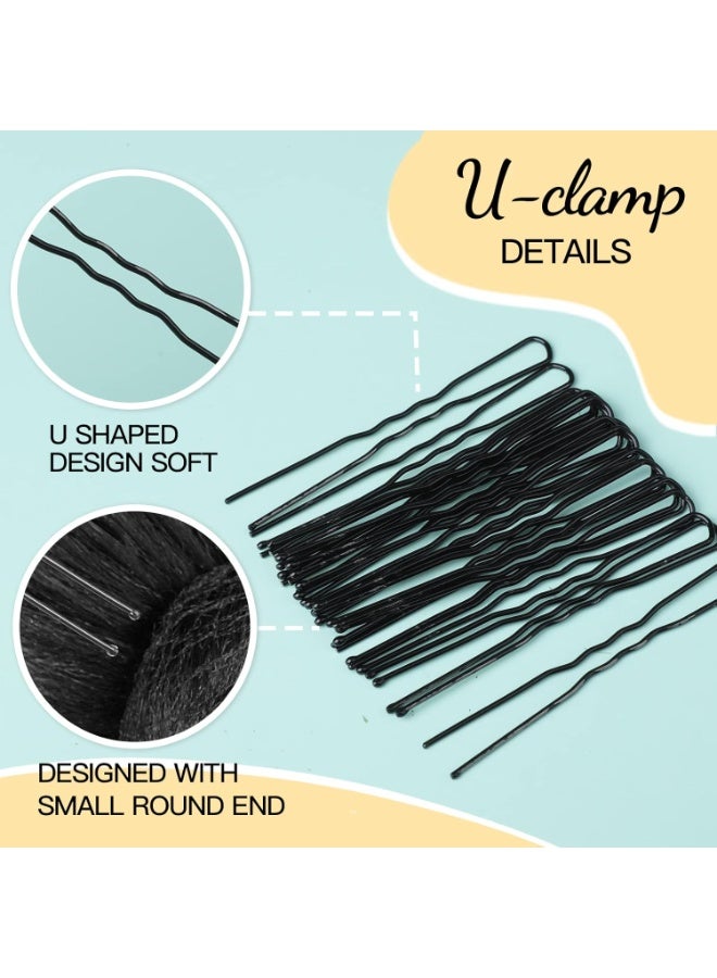 Hair Accessories Set: 20PCS Mesh Hair Nets Invisible and 50PCS U Shaped Hair Pins for Women, Girls, Ballet Bun Maker & Dance (Hair Nets- 20 inch(50cm), Hair Pins- 2.4 inch(6cm)), Black - Image 4
