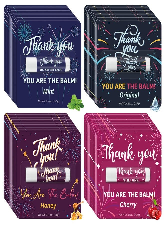 Kuabiz 24 Pack Employee Appreciation Gifts Lip Balm Bulk Thank You Small Gift for Staff Coworkers Teacher Cool Team You Are The Balm Nurses Inspirational Lip Balm Original Mint Honey Cherry - Image 1