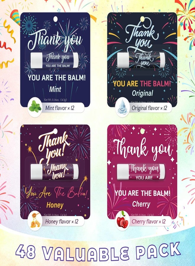 Kuabiz 24 Pack Employee Appreciation Gifts Lip Balm Bulk Thank You Small Gift for Staff Coworkers Teacher Cool Team You Are The Balm Nurses Inspirational Lip Balm Original Mint Honey Cherry - Image 2