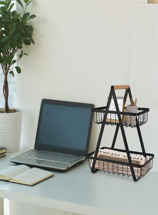BSITFOW High Grade Metal 2-Tier Fruit & Vegetable Basket, Countertop Tiered Shelf for Dining Table,2 tier kitchen organizer rack for fruits and vegetables, fruit basket for kitchen counter (1 pcs) - Image 5
