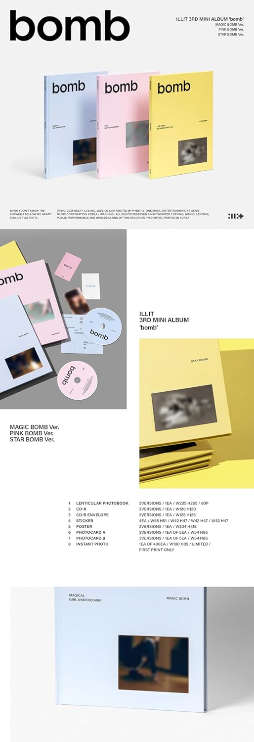 ألبوم ILLIT بوم المصغر الثالث مع تتبع مجموعة مختومة قياسية MAGICPINKSTAR - Image 2