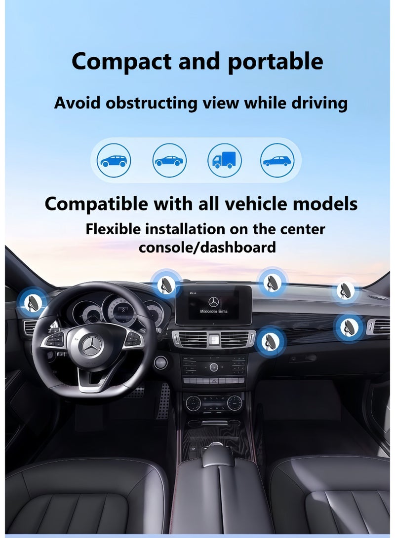 °، قاعدة مغناطيسية للوحة القيادة، حامل هاتف عالمي متوافق – أسود || 360حامل هاتف مغناطيسي للسيارة، دوران  مم55 - Image 4