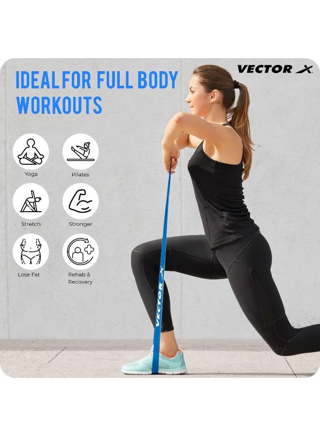 Vector X TPE Resistance Loop Band Blue – Exercise Bands For Squats, Hip, Legs Home Fitness Stretching Band | Size - Light - Image 4