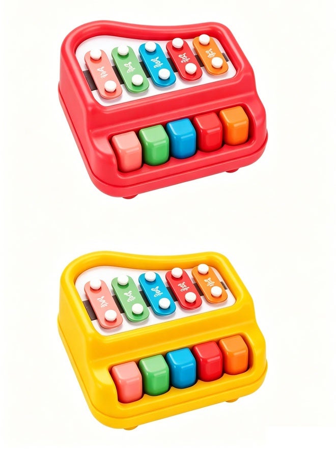 2 in 1 Baby Piano Xylophone for Toddlers 1-3 Years Old, 8 Multicolored Key Keyboard Baby Xylophone Piano, Preschool Educational Musical Learning Instruments Toy for Baby Kids Girls Boys