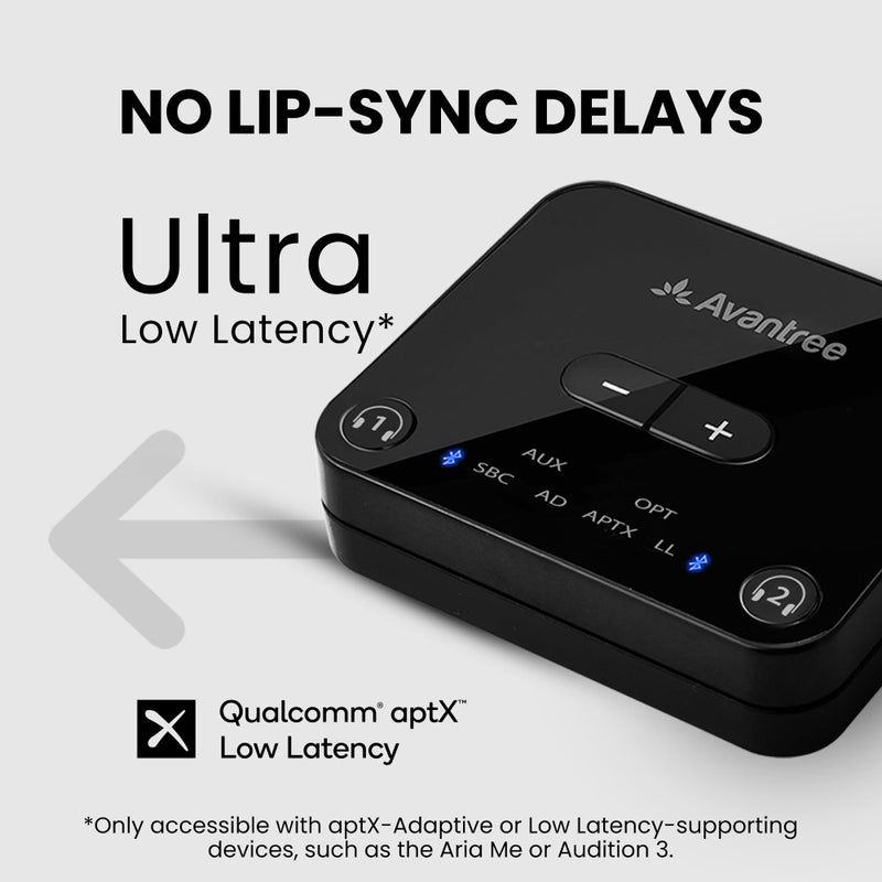 Avantree Audikast Plus - Bluetooth 5.3 Audio Transmitter for TV with Optical or AUX Audio Output Port, aptX Low Latency & Adaptive, Qualcomm Chipset, Boost Volume, 100ft Range, Dual Link - Image 3