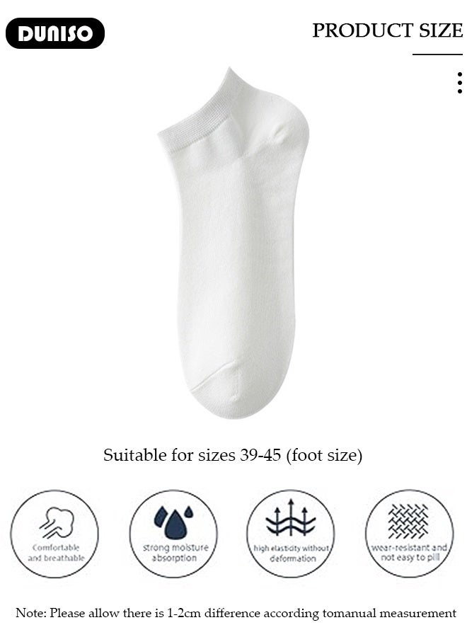 DUNISO 5 Pairs Men's Polyester  Athletic Ankle Socks for Men, Moisture wicking,Odor Proof，Low Cut，Breathable - Image 2