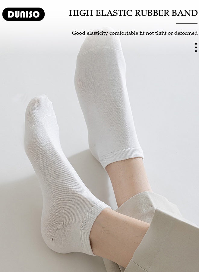 DUNISO 5 Pairs Men's Polyester  Athletic Ankle Socks for Men, Moisture wicking,Odor Proof，Low Cut，Breathable - Image 5