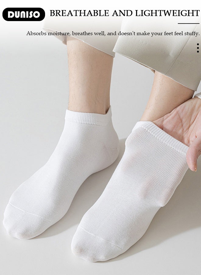 DUNISO 5 Pairs Men's Polyester  Athletic Ankle Socks for Men, Moisture wicking,Odor Proof，Low Cut，Breathable - Image 4