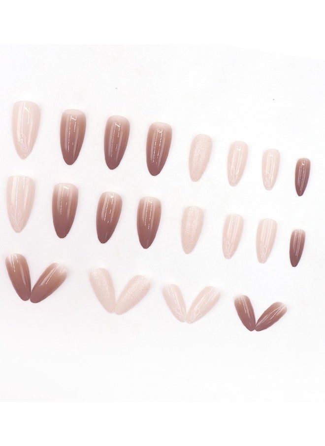 Generic - New 24PCS Long almond Tip Press on Nails - Image 1