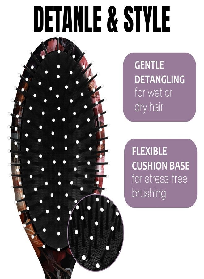 GABraden Hair Brush,Detangling Hair Brush,Soft Bristles for Effortless Tangle Removal,Detangler Hairbrush for Women Men Boys Girls Wet Dry All Hair Types (Colorful Flowers) - Image 3