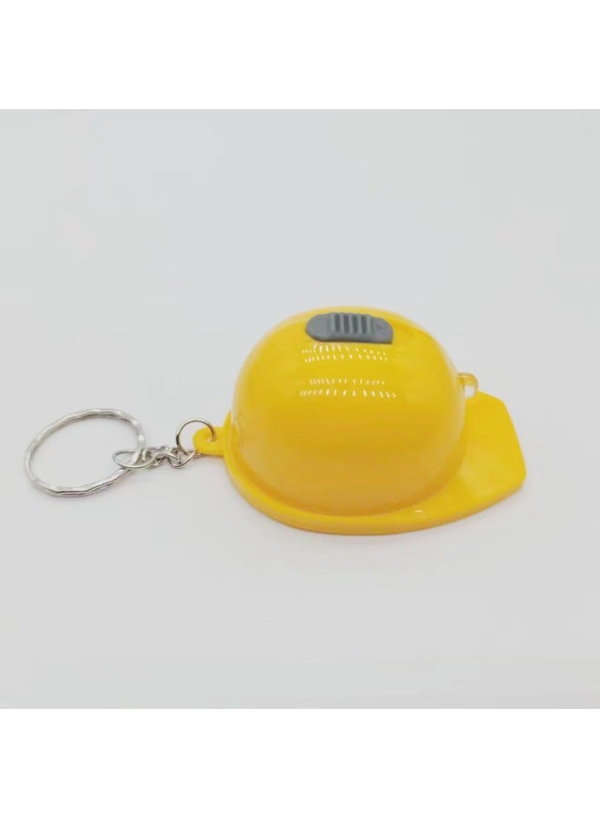 Hot Sale Safety Helmet Key Chain Lamp Creative And Practical Net Popular Strange Department Store Promotional Gifts-Color:The Hat Only Has Lights 