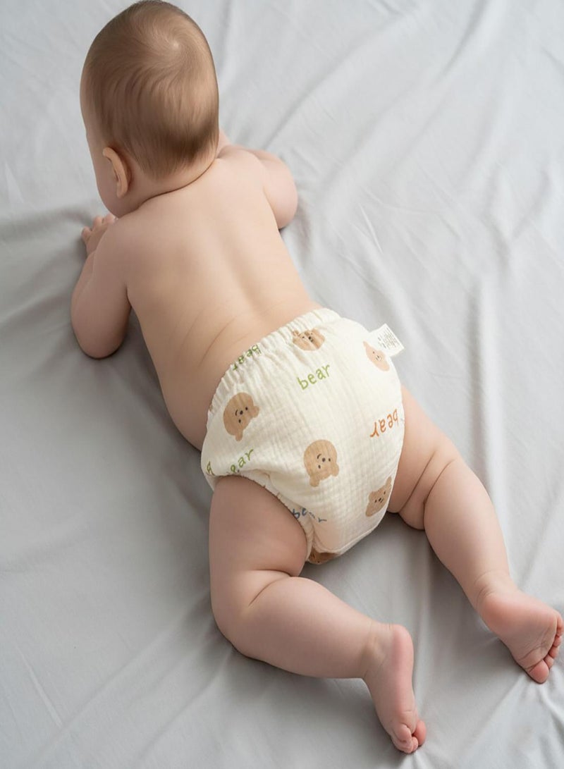 babyqlo Muslin Bear Bunny Potty Training Pants Set of 3 - Image 4