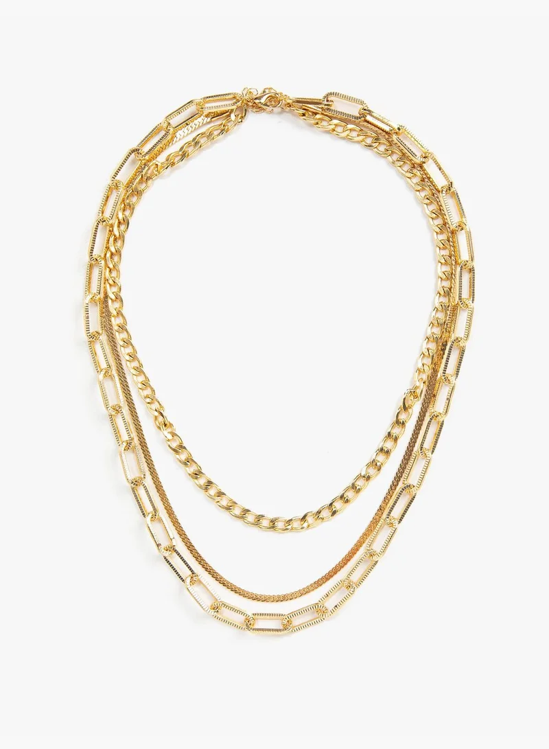 كوتون Multi Layer Chain Necklace