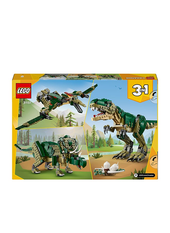 LEGO - Creator 3in1 T. rex, Dinosaur Toy for Kids 31151 (626) Pieces - Image 1