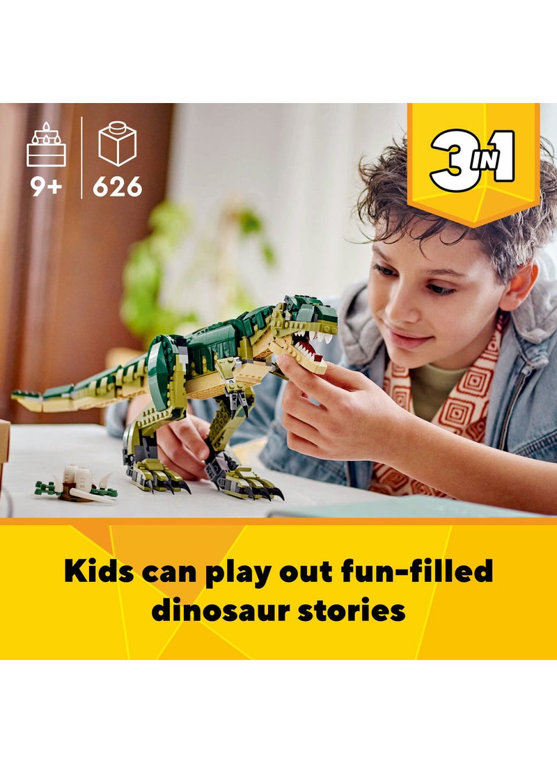 LEGO Creator 3in1 T. rex, Dinosaur Toy for Kids 31151 (626) Pieces  - Image 3