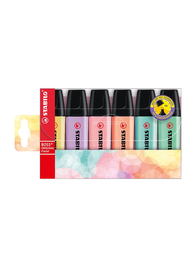 STABILO Highlighter Pen - Boss Original Wallet Pastel Wallet of 6 Assorted Colours 