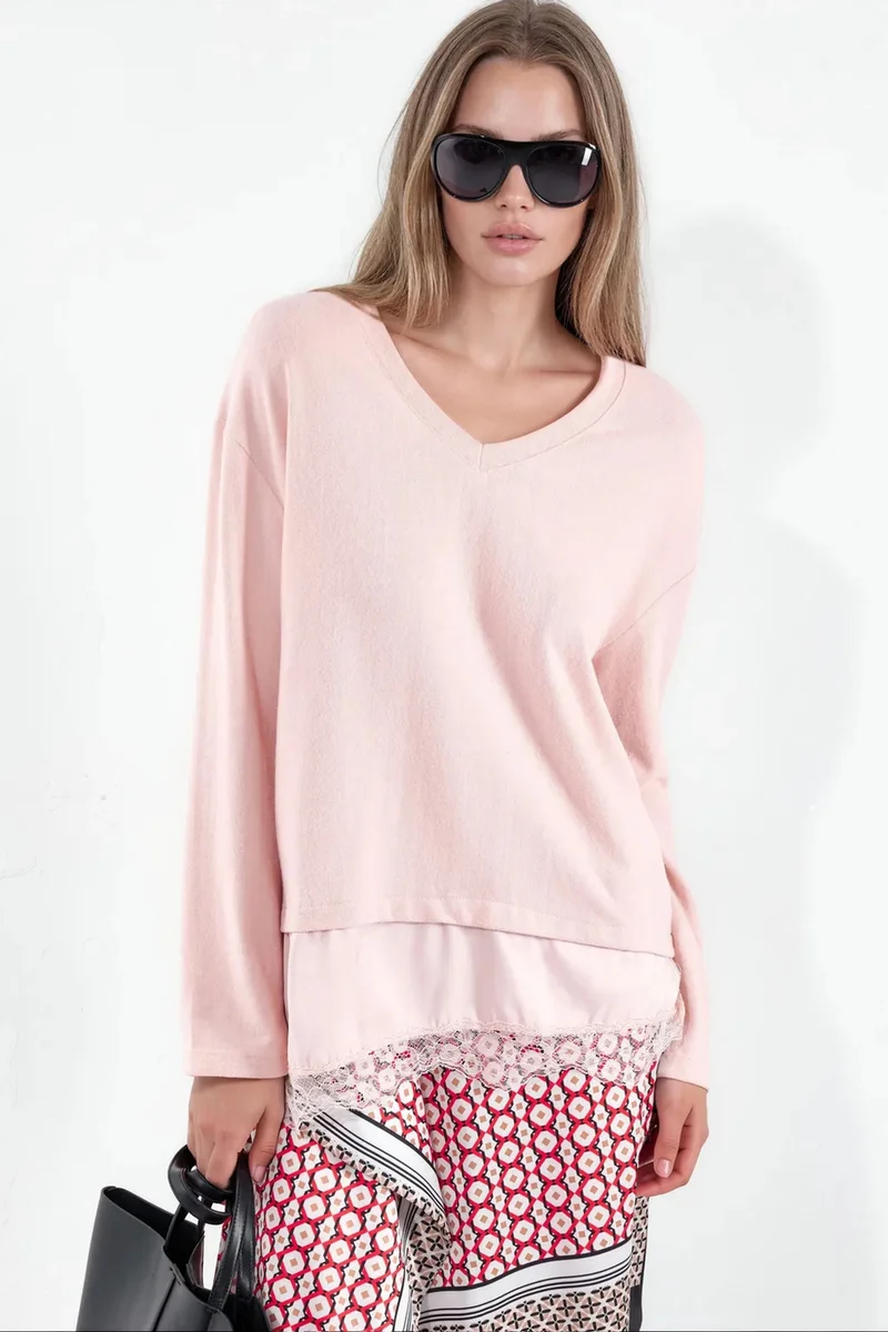 BUSEM Women’s V-neck Knit Sweater