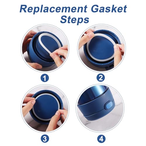 lasuroa 4pcs Replacement Seal Ring for Thermos Funtainer 10oz Food Jar, BPA-Free Silicone Food Container Gaskets for Lid Seals Kitchen Storage (White) - Image 5
