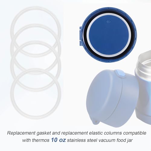 lasuroa 4pcs Replacement Seal Ring for Thermos Funtainer 10oz Food Jar, BPA-Free Silicone Food Container Gaskets for Lid Seals Kitchen Storage (White) - Image 3
