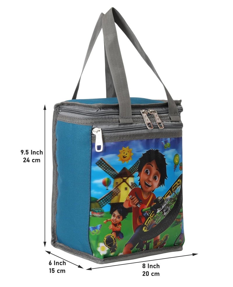 HACKON STAR 10L Lunch Tiffin Bag for School & Picnic for Boys & Girls Waterproof Lunch Bag (Green w) - Image 5