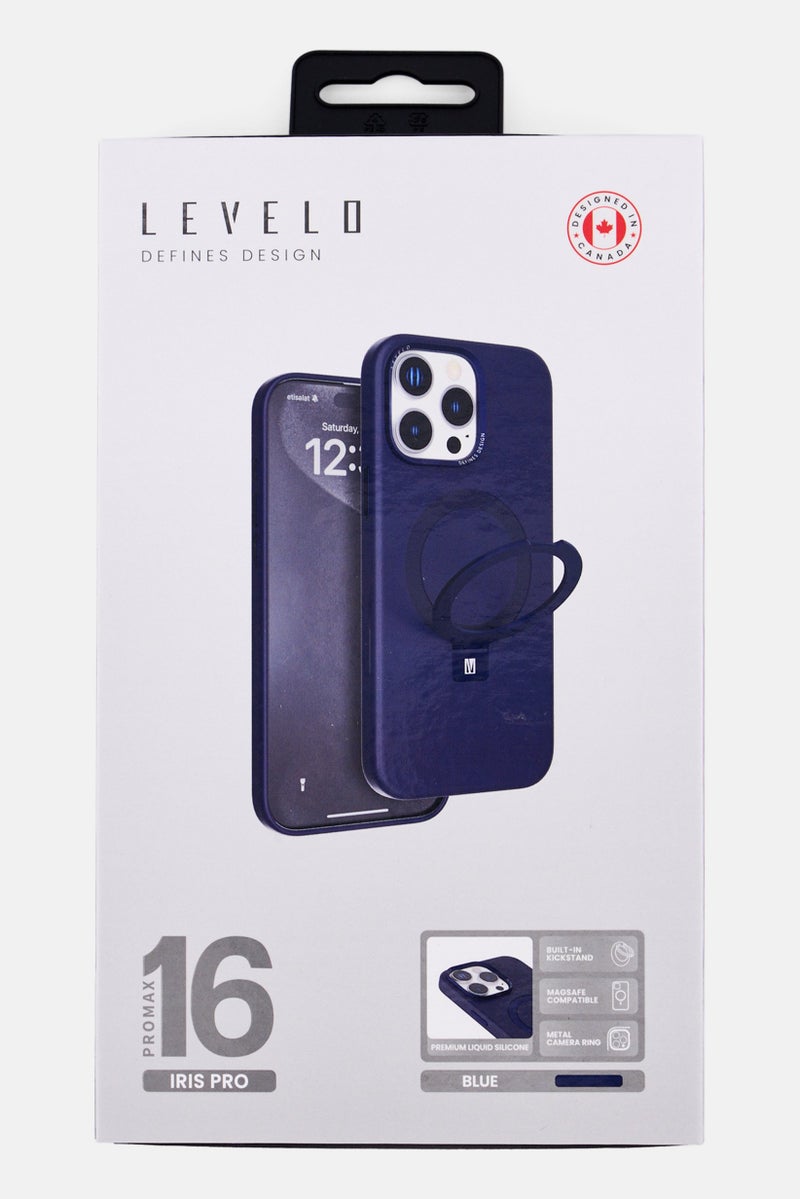LEVELO iPhone 16 Pro Max  Iris Pro Magsafe Silicone Case , Navy - Image 1