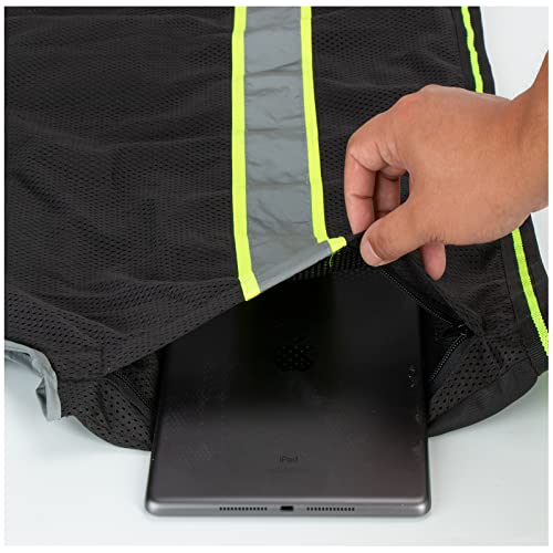 LOHASPRO Safety Vest Reflective High Visibility, Class 2 Surveyor Safety Vest for Men with Pockets,Mesh Construction Work Safety Vest(Black,2X-3X) - Image 3