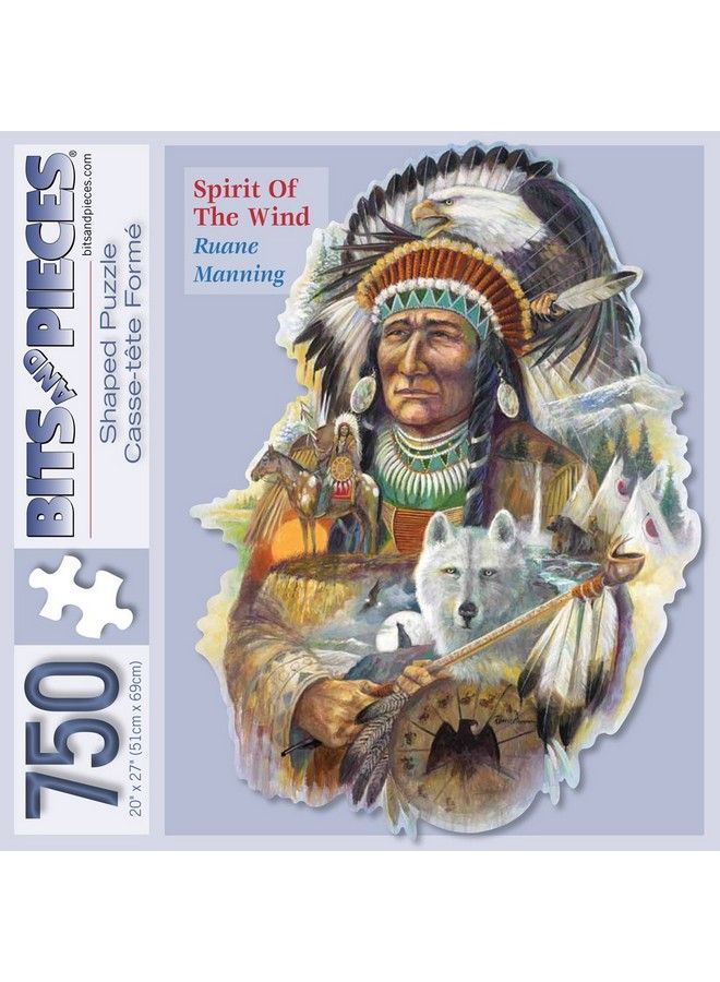 Bits and Pieces 750 Piece Shaped Jigsaw Puzzle For Adults Spirit Of The Wind 750 Pc Native American Jigsaw By Artist Ruane Manning - Image 3