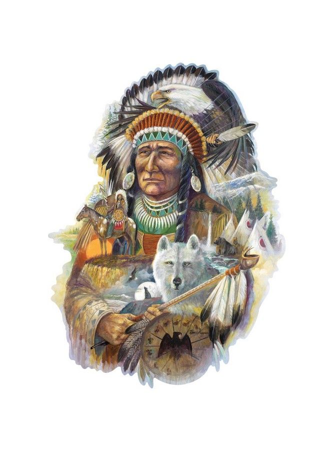 Bits and Pieces 750 Piece Shaped Jigsaw Puzzle For Adults Spirit Of The Wind 750 Pc Native American Jigsaw By Artist Ruane Manning - Image 2