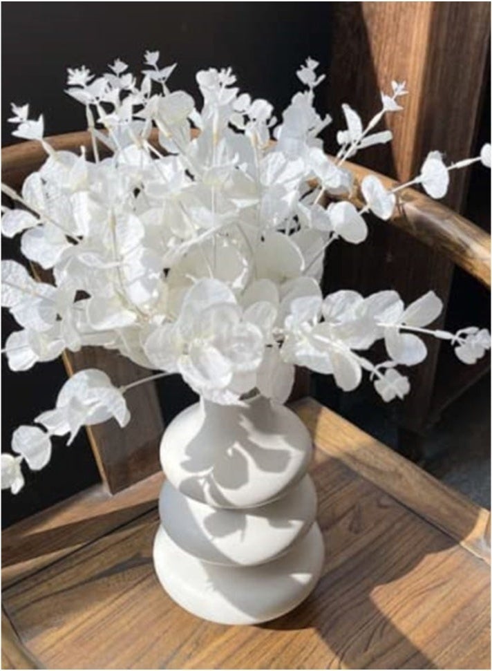 كيلا مزهرية زهور بتصميم موجة بيضاء - Image 4