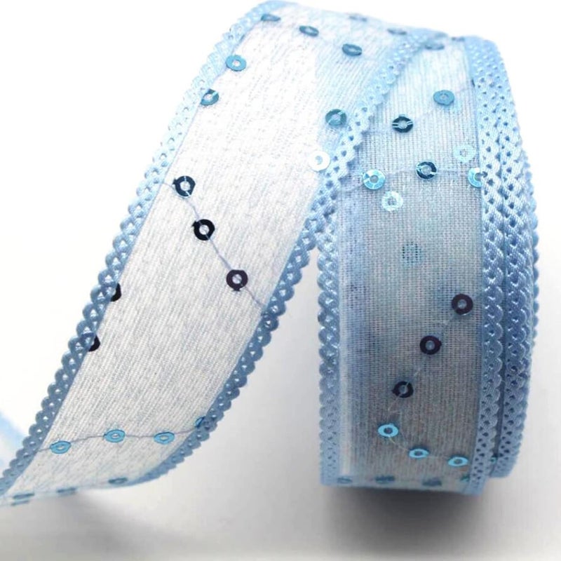 Lace Ribbon, Sequined Lace Trims,10 Yards/20 Yards Shiny Decorative Gauze Ribbon for Bow Making,Gift Wrapping - Image 5