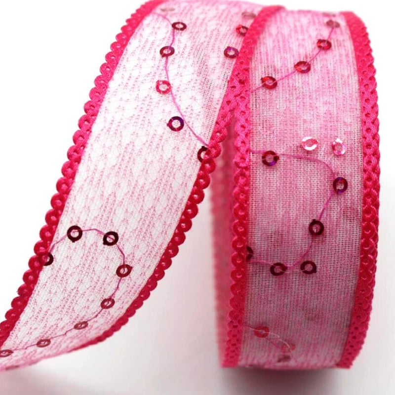Lace Ribbon, Sequined Lace Trims,10 Yards/20 Yards Shiny Decorative Gauze Ribbon for Bow Making,Gift Wrapping - Image 2