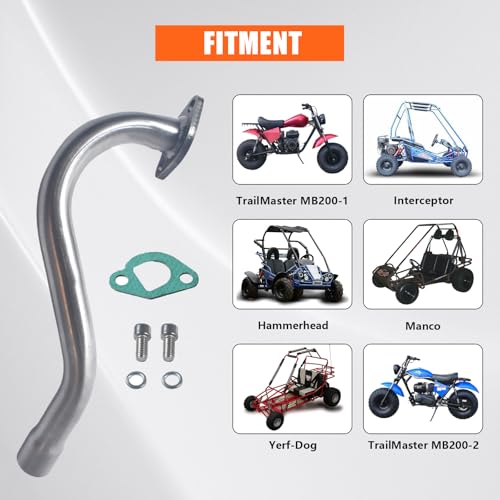 JOIQEXJ Exhaust Header Pipe for Predator 196cc 212cc GX160 GX200 Go Kart - Image 2