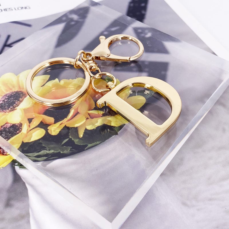 LAXPICOL Gold Keychain Letter D Keychains for Women Men Bag Charms Purse Charms For Handbags Metal Alphabet Initial Letter Key Ring Keychain - Image 4