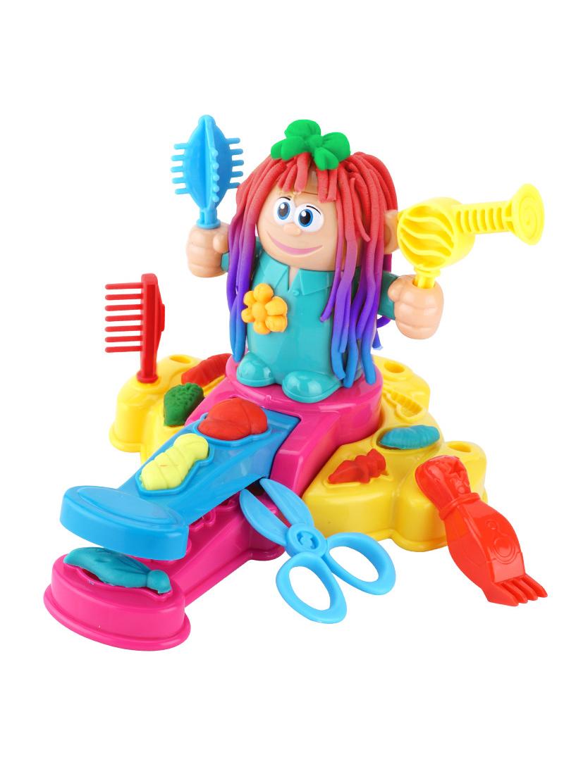 Children's Barber Color Mud Toy DIY Ice Cream Noodle Machine Plasticine Play Home Children's Color Mud Toy Hair Cutting Game - Image 2