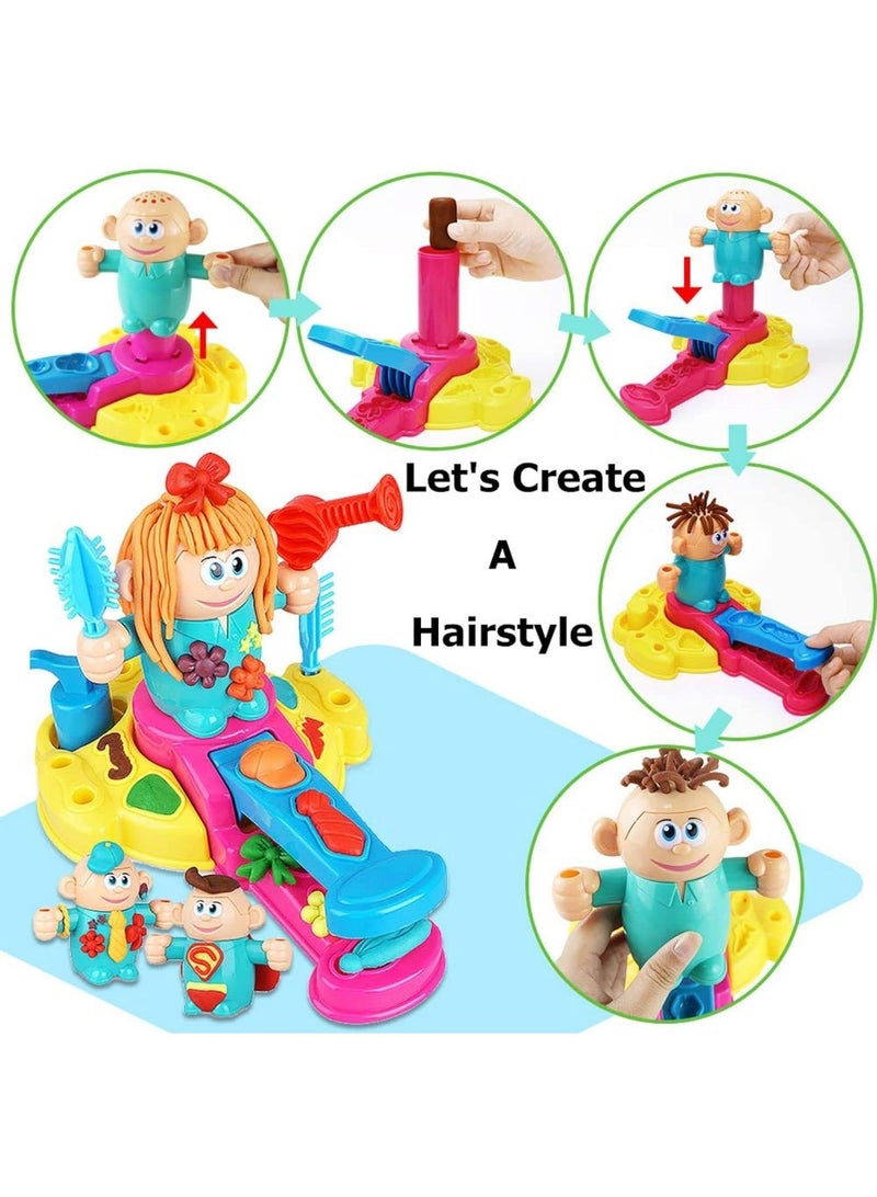 Children's Barber Color Mud Toy DIY Ice Cream Noodle Machine Plasticine Play Home Children's Color Mud Toy Hair Cutting Game - Image 5