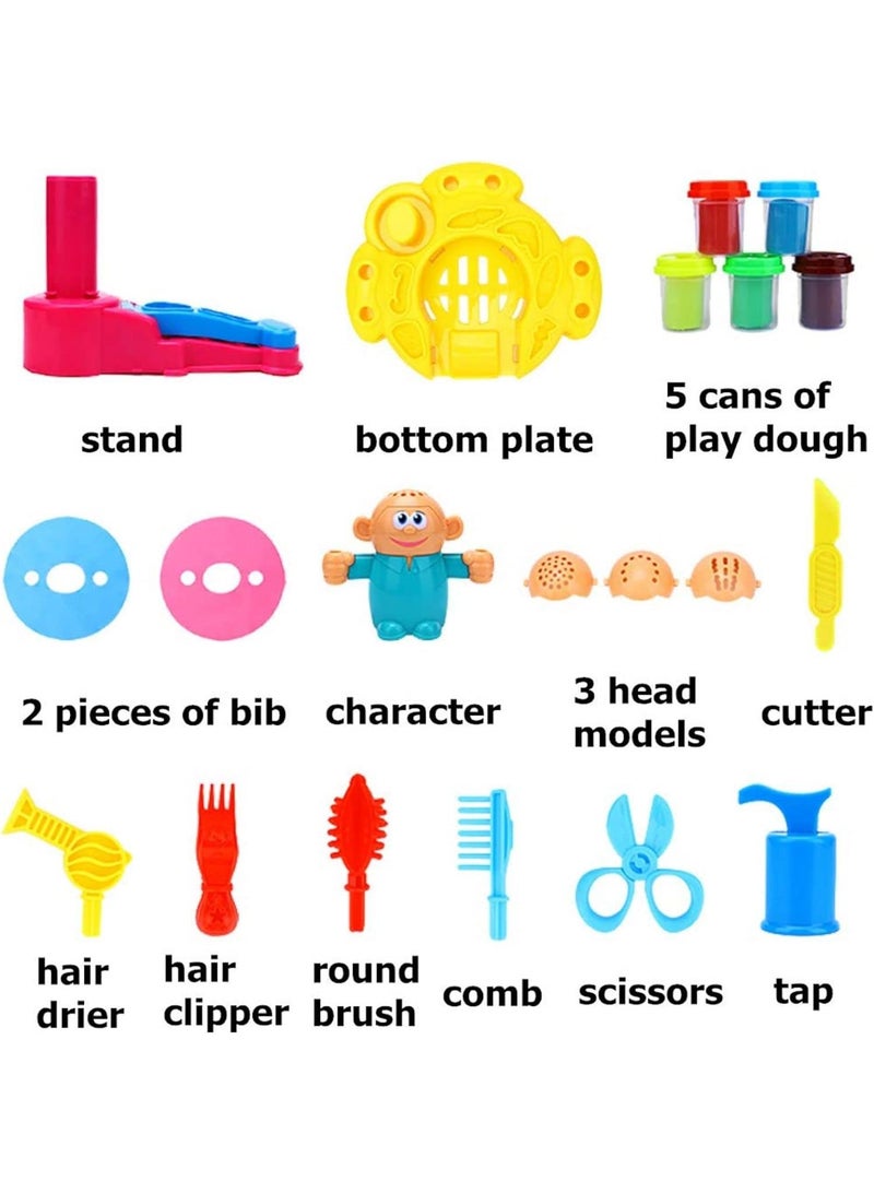 Children's Barber Color Mud Toy DIY Ice Cream Noodle Machine Plasticine Play Home Children's Color Mud Toy Hair Cutting Game - Image 4
