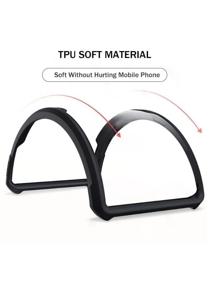 جراب شفاف صلب من البولي كربونات لهاتف Vivo V60 مع إطار أسود مقاوم للصدمات من مادة TPU، جراب شفاف مقاوم للصدمات بزاوية 360 درجة غير قابل للاصفرار لهاتف Vivo V60 - Image 2