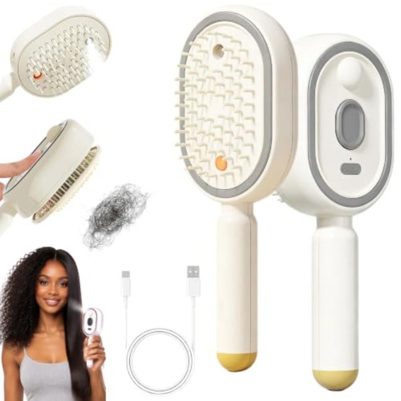 Upgraded Electric Spray Air Cushion Massage Comb, Anti-Static Electric Steam Brush for Hair, Rechargeable Spray 5 in 1 Electric Scalp Massager for Reduce Frizz, Nourishes Hairs, Anti-Static - Image 1