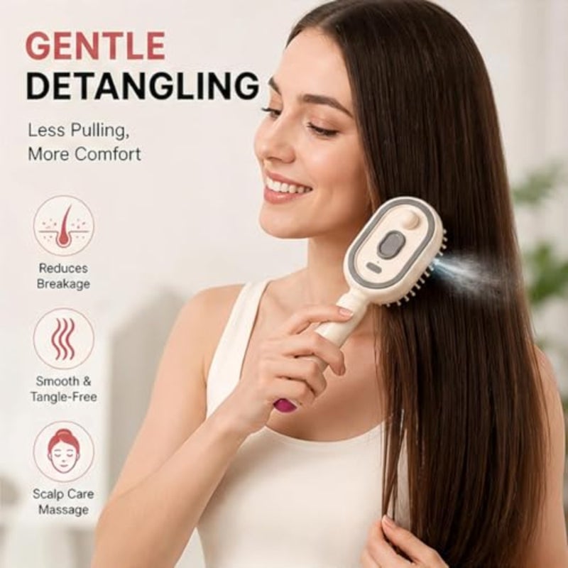 Upgraded Electric Spray Air Cushion Massage Comb, Anti-Static Electric Steam Brush for Hair, Rechargeable Spray 5 in 1 Electric Scalp Massager for Reduce Frizz, Nourishes Hairs, Anti-Static - Image 4