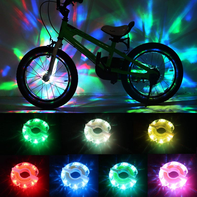 DAWAY Rechargeable Bike Wheel Lights - A16 Cool Led Kids Bicycle Spoke Lights, 2 Tire Pack, Safety Hub Accessories for Boys Girls Adults, Waterproof, Super Bright, Fun Cycling Gifts - Image 1