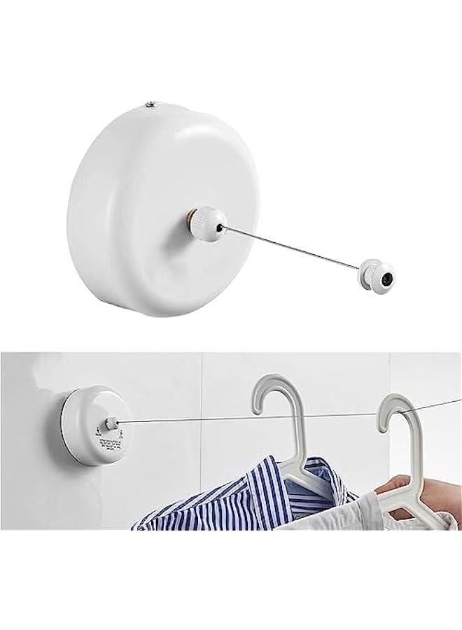 RYNX 28m Stainless Steel Retrable ClotheslinePortable Duty Indoor and Outdoor Washing Line with Wall MountEasy Installation Telescopic Invisible Balcony Clothes Line for Hotel BathroomWhite - Image 1