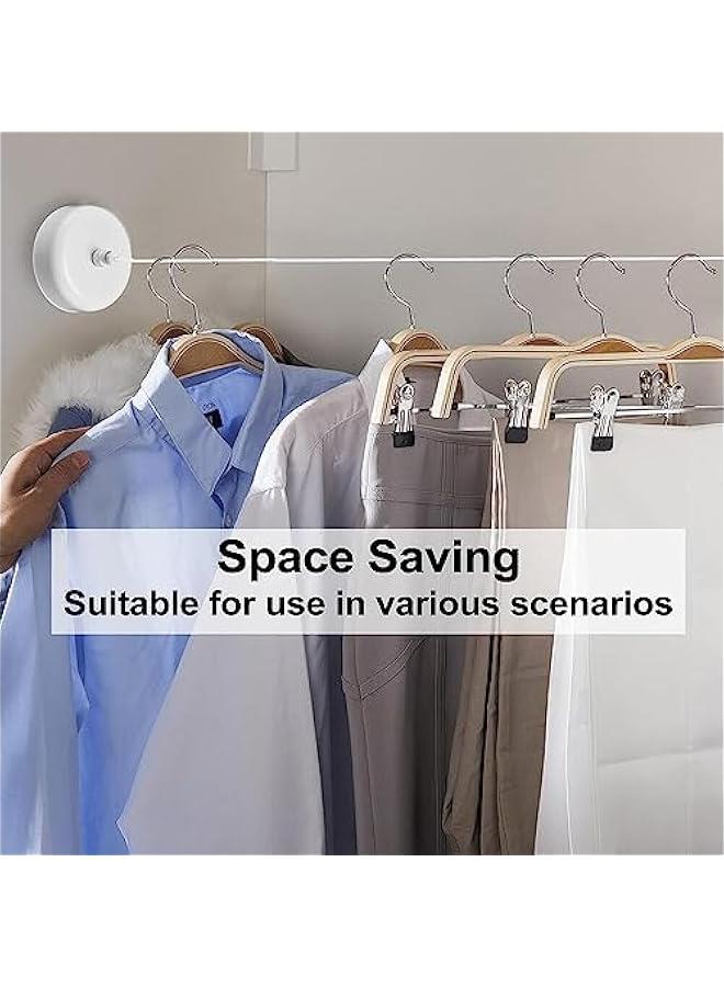 RYNX 28m Stainless Steel Retrable ClotheslinePortable Duty Indoor and Outdoor Washing Line with Wall MountEasy Installation Telescopic Invisible Balcony Clothes Line for Hotel BathroomWhite - Image 2
