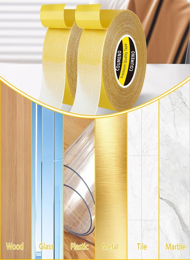 COUMENO Heavy Duty Double Sided Tape - High Tack, 2in X 66FT Multipurpose Non-Marking Removable Tape, Easy Tear, Suitable for Office and Home Mounting - Image 5